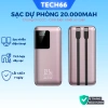 Sạc dự phòng Gutek GT91 20.000mAh, an toàn, sạc nhanh 22.5W, kèm 2 dây, chỉ 289.000₫
