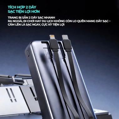 Sạc dự phòng Gutek GT91 20.000mAh, an toàn, sạc nhanh 22.5W, kèm 2 dây, chỉ 289.000₫ 5 Sạc dự phòng Gutek GT91 20.000mAh, an toàn, sạc nhanh 22.5W, kèm 2 dây, chỉ 289.000₫ 5
