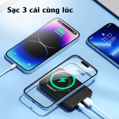 Sạc dự phòng hút nam châm 22.5W siêu mỏng, sạc nhanh 20.000/30.000mAh không dây 3