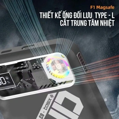 Sạc Dự Phòng Không Dây 10.000mAh + Quạt Tản Nhiệt, Sạc Siêu Nhanh, Kèm Cáp Dự Phòng - Giá 329k
