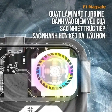 Sạc Dự Phòng Không Dây 10.000mAh + Quạt Tản Nhiệt, Sạc Siêu Nhanh, Kèm Cáp Dự Phòng - Giá 329k