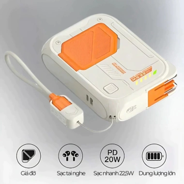 Sạc Dự Phòng Không Dây 22,5W 20.000mAh - Sạc Nhanh, Củ Sạc Công Suất Cao, Bảo Hành 12 Tháng, Giá 395.000 VND 2