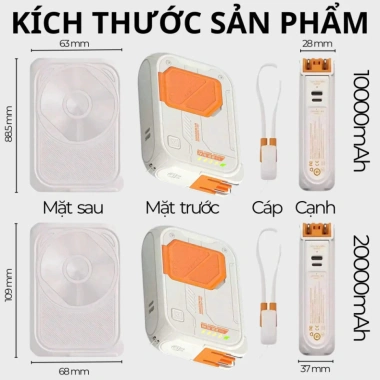 Sạc Dự Phòng Không Dây 22,5W 20.000mAh - Sạc Nhanh, Củ Sạc Công Suất Cao, Bảo Hành 12 Tháng, Giá 395.000 VND 3