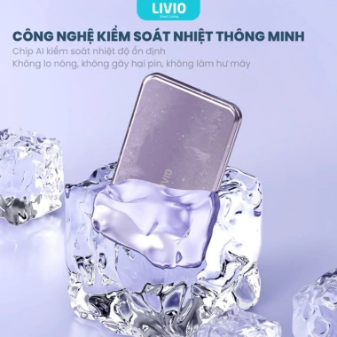 Sạc dự phòng không dây LIVIO Ultra Slim L09X 15W, vỏ nhôm, siêu mỏng, nhỏ gọn, CCC - 299k