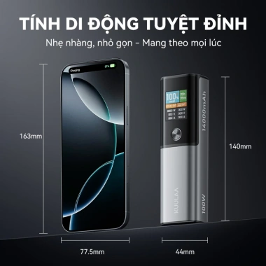 Sạc dự phòng KUULAA 100W 14.000mAh cho laptop, 2 cổng đa thiết bị - Giá chỉ 849.000₫