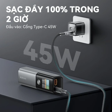 Sạc dự phòng KUULAA 100W 14.000mAh cho laptop, 2 cổng đa thiết bị - Giá chỉ 849.000₫