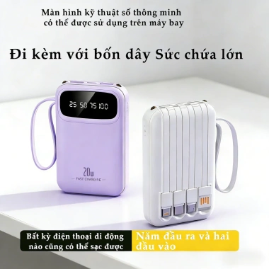 Sạc dự phòng mini 20.000mAh dung lượng lớn, thiết kế gọn nhẹ, tiện lợi - Giá 99.000đ