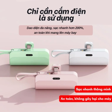 Sạc dự phòng mini 5.000mAh nhỏ gọn, sạc nhanh, bảo hành 1 năm - Giá giảm 145.000đ 3