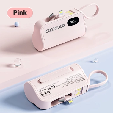 Sạc dự phòng mini GOOJODOQ 2.024 Giáng sinh Type-C & Lightning, chỉ 109k
