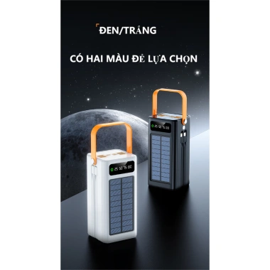 Sạc Dự Phòng Năng Lượng Mặt Trời 120W 80.000mAh, 2 Dây Sạc, Đèn LED, Tương Thích Mọi Máy 3