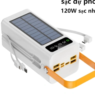 Sạc Dự Phòng Năng Lượng Mặt Trời 90.000mAh - Sạc Nhanh 120W PD20W, Dây Cắm Đa Dụng, Giá Ưu Đãi 368k 7