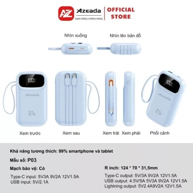Sạc Dự Phòng PD 22.5W 10.000/20.000mAh - Dây Đôi, Sạc Nhanh, Màn Hình LED P03 Giá Ưu Đãi 278k 2 Sạc Dự Phòng PD 22.5W 10.000/20.000mAh - Dây Đôi, Sạc Nhanh, Màn Hình LED P03 Giá Ưu Đãi 278k 2
