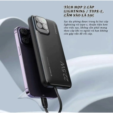 Sạc Dự Phòng PISEN 22.5W 10.000/20.000mAh, 2 Cáp, Tặng Pin AA5, Du Lịch và Máy Bay TP-D31 - Giá 560k