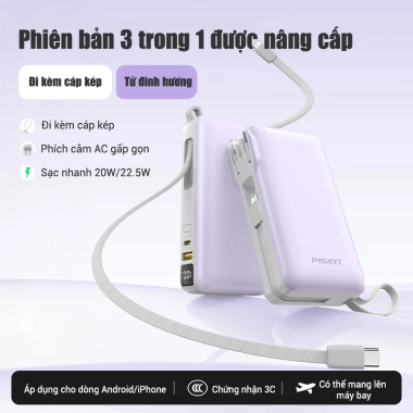 Sạc dự phòng PISEN QUICK 20-22.5W High Power - Sạc nhanh, chuẩn CCC, giá chỉ 717.000₫ 4