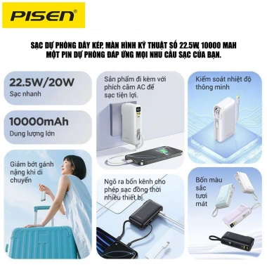 Sạc dự phòng PISEN QUICK 20-22.5W High Power - Sạc nhanh, chuẩn CCC, giá chỉ 717.000₫ 5