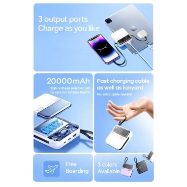 Sạc dự phòng REMAX 20.000mAh & 10.000mAh sạc nhanh 22.5W PD/QC, kèm 2 cáp Type‑C Lining – Chuẩn CCC, giá 448.000₫ 5