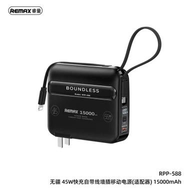 Sạc Dự Phòng Remax RPP-588 15.000mAh Input 220V Chính hãng BH 12 tháng - 1.15tr
