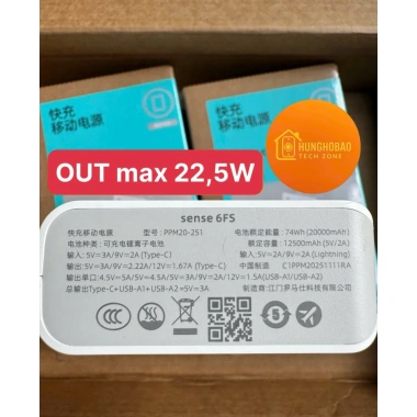 Sạc dự phòng Romoss 20.000mAh chính hãng chuẩn 3C, hỗ trợ máy bay, đa cổng, sạc nhanh 22.5W - Giá 355.000đ 4