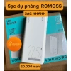 Sạc dự phòng Romoss 20.000mAh chính hãng chuẩn 3C, sạc nhanh 22.5W, hỗ trợ nhiều cổng, giá 350.000 VND