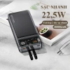 Sạc Dự Phòng Suốt 30.000mAh - Cổng Nhanh 22.5W & PD 20W, LED Đèn, Kèm 2 Đầu Sạc 8