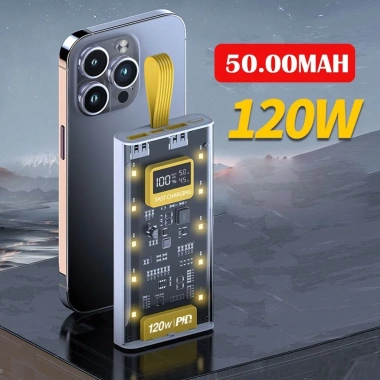 Sạc dự phòng trong suốt 30.000-50.000mAh 120W sạc nhanh, LED hiển thị, kèm đa đầu sạc tiện lợi - Giá 245.800₫ 4