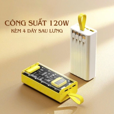 Sạc dự phòng trong suốt 30.000-50.000mAh 120W sạc nhanh, LED hiển thị, kèm đa đầu sạc tiện lợi - Giá 245.800₫ 7