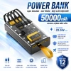 Sạc Dự Phòng Trong Suốt 30.000mAh Sạc Nhanh PD 22.5W - 4 Cáp & 10 Đèn LED, Giá 155k