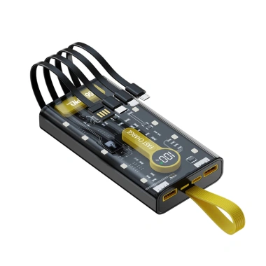 Sạc Dự Phòng Trong Suốt 30.000mAh Sạc Nhanh PD 22.5W - 4 Cáp & 10 Đèn LED, Giá 155k 8