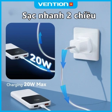 Sạc Dự Phòng Vention 20.000mAh 22.5W - Có Cable Type-C, Đèn LED, Hỗ Trợ Nhiều Thiết Bị, Màn Hình Thông Minh - Giá 299.000 6