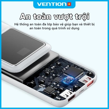 Sạc Dự Phòng Vention 20.000mAh 22.5W - Có Cable Type-C, Đèn LED, Hỗ Trợ Nhiều Thiết Bị, Màn Hình Thông Minh - Giá 299.000 7
