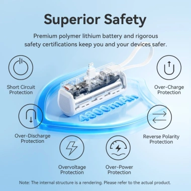 Sạc dự phòng Vention 4.800mAh LED gập, sạc nhanh 22.5W, IP16, Lightning, cho điện thoại & phụ kiện 3