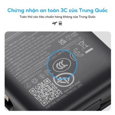 Sạc dự phòng VINKO V10 20.000mAh 22.5W tích dây Type‑C & IP, màn hình LED, hỗ trợ iPhone & Android 4