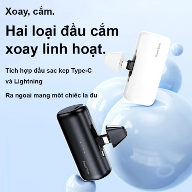 Sạc Dự Phòng X015 Chính Hãng Dây Củ Sạc Chứng Nhận BH 12 Tháng Thiết Kế Tối Giản Giá 99.800 VND 5