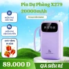 Sạc dự phòng X279 20.000mAh siêu nhanh, thiết kế nhỏ gọn, giá ưu đãi 89.000đ