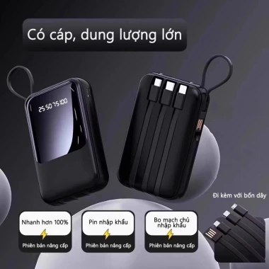 Sạc dự phòng XY68 20.000mAh/10.000mAh/5.000mAh dung lượng lớn sạc nhanh, kèm dây