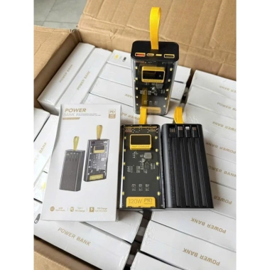 Sạc dựng phòng trong suốt 30.000mAh - 2 cổng sạc nhanh 22.5W và PD 20W, 4 đầu LED, giá 168k 2