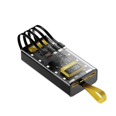 Sạc dựng phòng trong suốt 30.000mAh - 2 cổng sạc nhanh 22.5W và PD 20W, 4 đầu LED, giá 168k 4