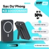 Sạc Không Dây 10.000mAh Titan - 2 Cáp Type C & Lightning, Giá ưu đãi 216.000 VND