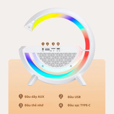 Sạc Không Dây Bluetooth G và Đèn ngủ LED RGB 265 chế độ sáng, báo thức - 30.000₫