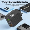 Sạc Nhanh 120W Đa Cổng 2USB+3Type‑C, 5 Cổng, EU/Mỹ/UK, Cắm Tường Du Lịch 4