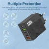 Sạc Nhanh 120W Đa Cổng 2USB+3Type‑C, 5 Cổng, EU/Mỹ/UK, Cắm Tường Du Lịch 5
