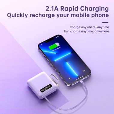 Sạc Nhanh 20.000mAh Đa Cổng 4 Cáp Kèm - Pin Dự Phòng Hỗ Trợ Nhiều Thiết Bị 3