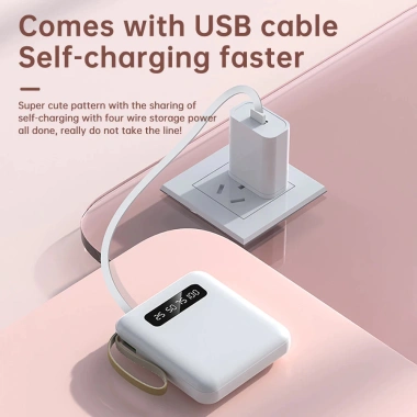 Sạc Nhanh 20.000mAh Đa Cổng 4 Cáp Kèm - Pin Dự Phòng Hỗ Trợ Nhiều Thiết Bị 5