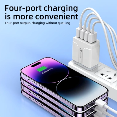 Sạc Nhanh 4 Cổng USB QC3.0 18W - Chuyển Đổi Nguồn, Giá Ưu Đãi 73.480₫ 4