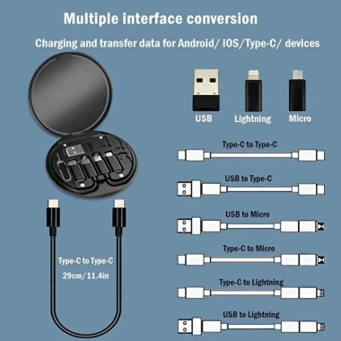Sạc nhanh 60W 7 trong 1 đa năng du lịch Cáp sạc dữ liệu giá đỡ USB 30.166 VND