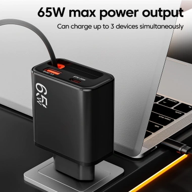 Sạc Nhanh 65W USB C QC3.0 3 trong 1 kèm Cáp Type C cho Laptop, Tablet - Giá 210.340₫