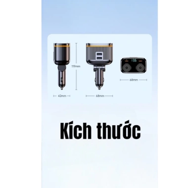 Sạc Nhanh Ô Tô C27 145W 4 trong 1 PD45W Type-C USB, Màn Hình LED, Giá 59.000 5