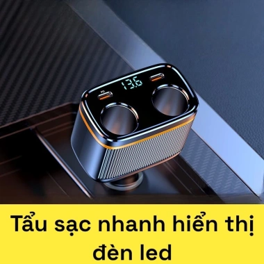 Sạc Nhanh Ô Tô C27 145W 4 trong 1 PD45W Type-C USB, Màn Hình LED, Giá 59.000 8