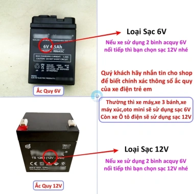 Sạc Nhanh Xe Điện Trẻ Em 6V-12V có Đèn Báo, Tự Ngắt, Bảo Vệ Ắc Quy - Giá 39.000đ 2