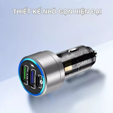 Sạc Ô Tô A60 100W - Sạc Nhanh PD+QC, Tản Nhiệt Tốt, Ổn Định, Nhỏ Gọn, Nhiều Thiết Bị 2